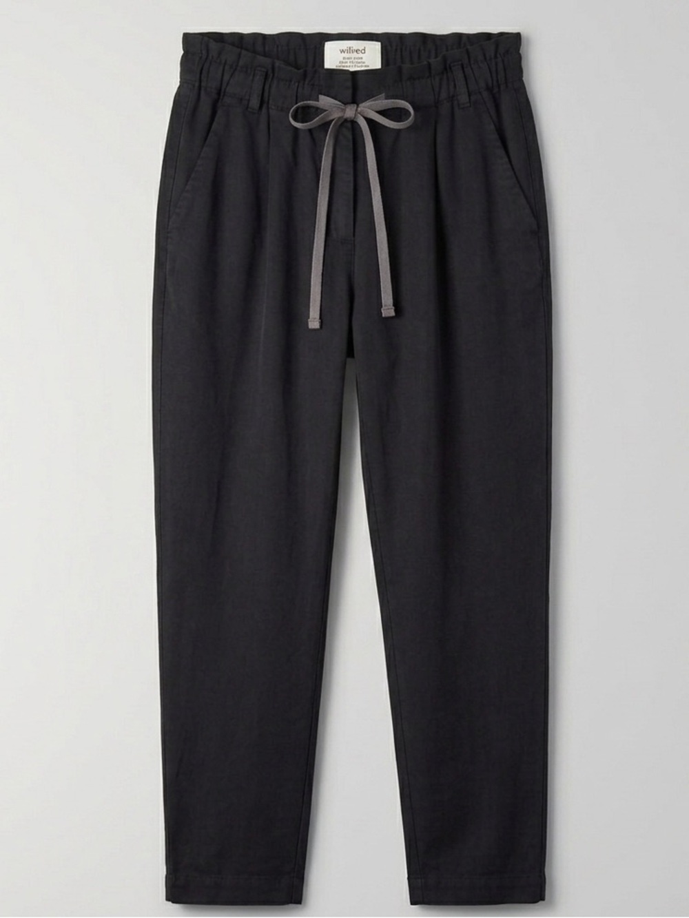 Wilfred Paperbag High Waisted Pocketed Pants with Drawstring - Size 2 - Black